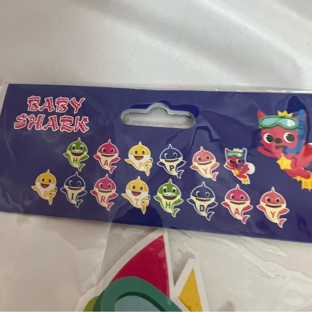 Baby Shark Happy Birthday Party Flag Banner, NWT
